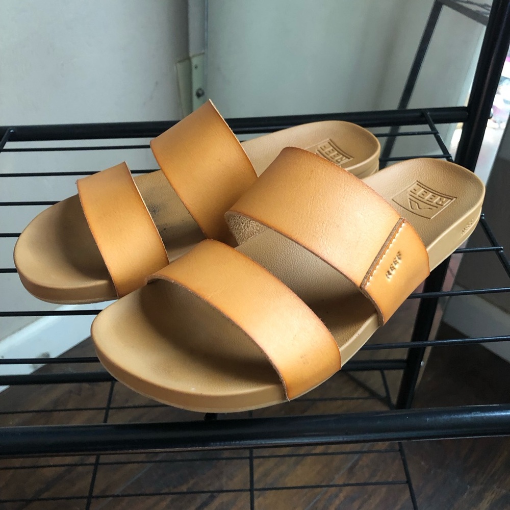 Reef Women's Double-Strap Slide Sandals in Cognac